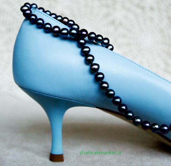 کفش عروس آبی کمرنگ